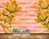 Avikalp MWZ0394 Pink Yellow Flowers 3D HD Wallpaper