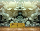 Avikalp MWZ0405 Cream Whitie Flowers HD Wallpaper