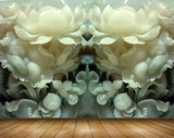 Avikalp MWZ0405 Cream Whitie Flowers 3D HD Wallpaper