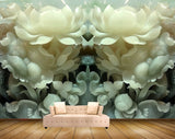 Avikalp MWZ0405 Cream Whitie Flowers 3D HD Wallpaper