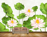 Avikalp MWZ0409 White Pink Flowers Leaves HD Wallpaper