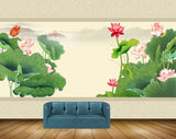 Avikalp MWZ0416 Pink White Flowers Leaves HD Wallpaper