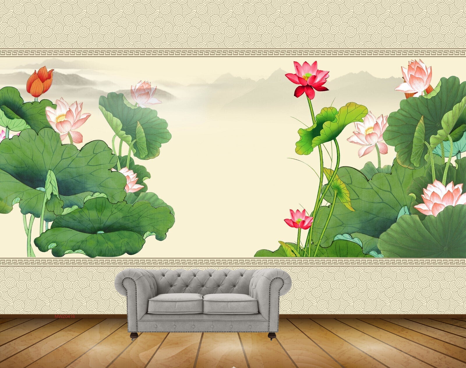 Avikalp MWZ0416 Pink White Flowers Leaves 3D HD Wallpaper