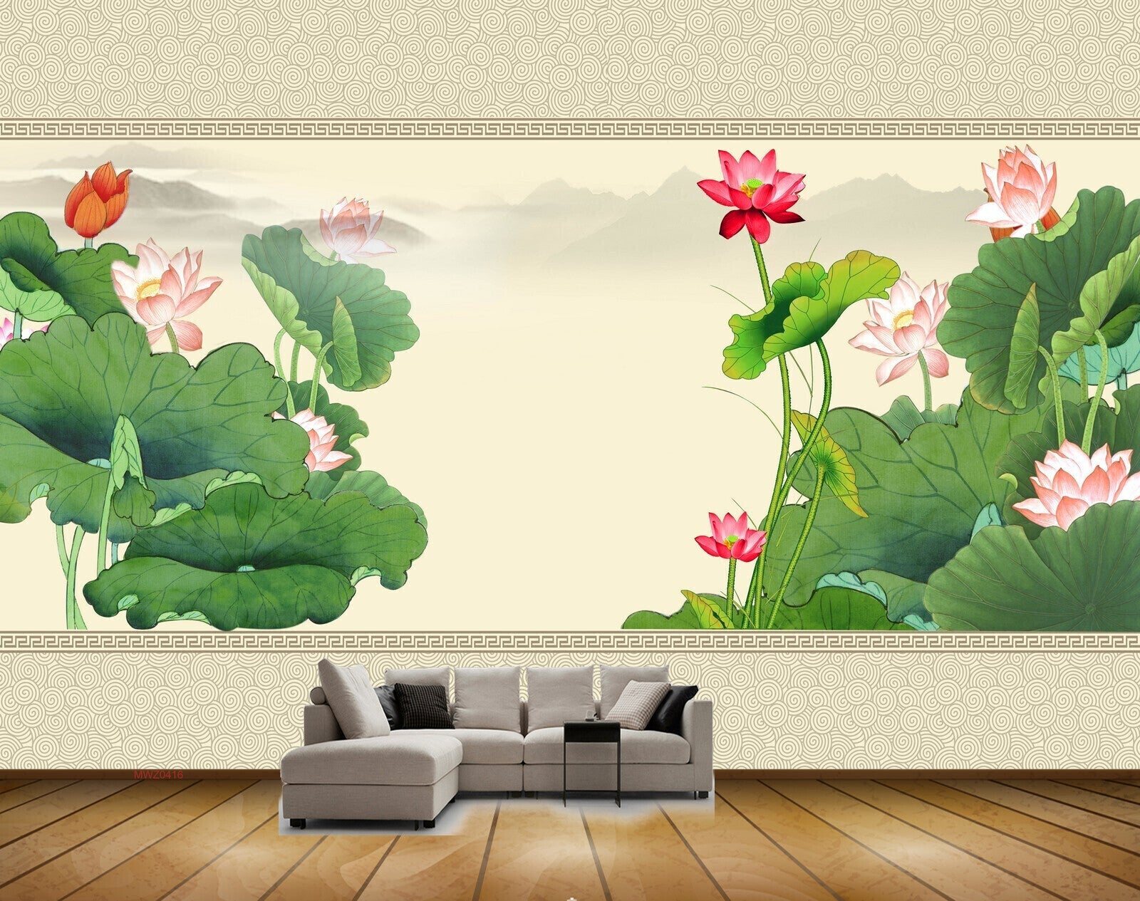 Avikalp MWZ0416 Pink White Flowers Leaves 3D HD Wallpaper