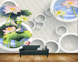 Avikalp MWZ0442 Pink White Flowers Leaves 3D HD Wallpaper