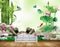 Avikalp MWZ0449 Pink Flowers Fishes Tress Stones HD Wallpaper