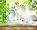 Avikalp MWZ0450 Fishes Butterflies Trees Water 3D HD Wallpaper
