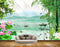 Avikalp MWZ0455 Pink White Lotus Flowers Fishes Flies Swans River HD Wallpaper