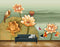 Avikalp MWZ0457 Orange Flowers Bird Fishes HD Wallpaper