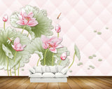 Avikalp MWZ0458 Pink White Flowers Leaves Butterflies HD Wallpaper