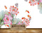Avikalp MWZ0461 Orange Pink Flowers Fishes HD Wallpaper