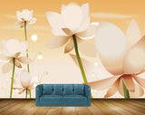 Avikalp MWZ0468 CoralOrange White Lotus Flowers HD Wallpaper