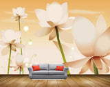 Avikalp MWZ0468 CoralOrange White Lotus Flowers 3D HD Wallpaper