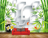 Avikalp MWZ0477 White Flowers Fishes Trees Stones 3D HD Wallpaper