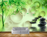 Avikalp MWZ0489 Trees Black Stones Water 3D HD Wallpaper
