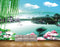 Avikalp MWZ0495 Pink White Lotus Birds River Clouds HD Wallpaper
