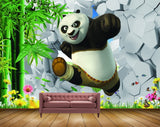 Avikalp MWZ0496 Panda Trees Multicoloured Flowers HD Wallpaper
