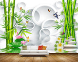 Avikalp MWZ0501 White Pink Lotus  Flowers Butterflies Plants 3D HD Wallpaper