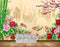 Avikalp MWZ0510 Pink Red White Flowers Fishes Plants HD Wallpaper