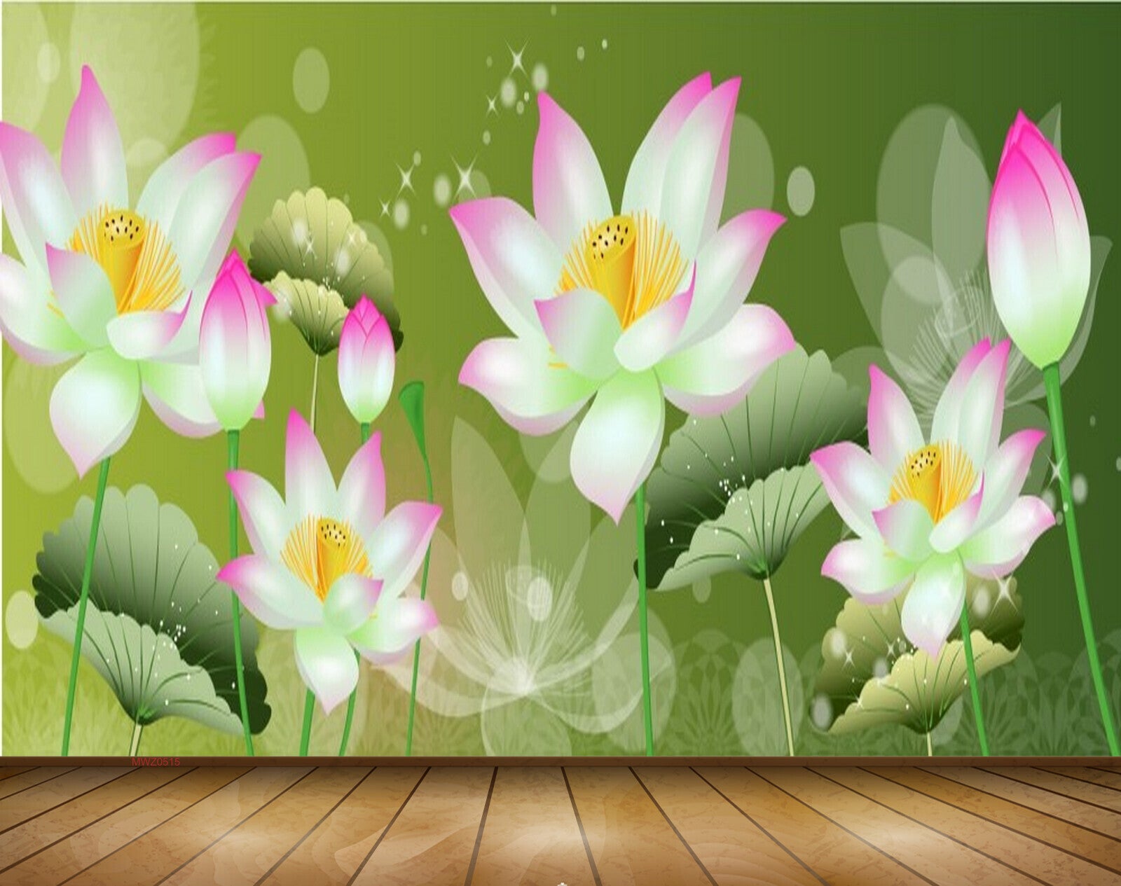 Avikalp MWZ0515 White Pink Flowers Plants 3D HD Wallpaper