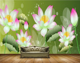 Avikalp MWZ0515 White Pink Flowers Plants 3D HD Wallpaper