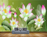 Avikalp MWZ0515 White Pink Flowers Plants 3D HD Wallpaper