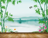 Avikalp MWZ0516 Pink White Flowers Trees Birds 3D HD Wallpaper