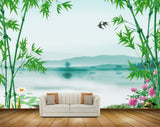 Avikalp MWZ0516 Pink White Flowers Trees Birds 3D HD Wallpaper