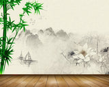 Avikalp MWZ0520 White Flowers Plants Boats 3D HD Wallpaper