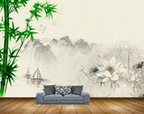 Avikalp MWZ0520 White Flowers Plants Boats 3D HD Wallpaper