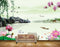 Avikalp MWZ0529 Pink Lotus Flowers Ducks Houses Fishes HD Wallpaper