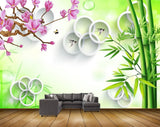 Avikalp MWZ0533 Pink Flowers Fishes Butterflies Trees HD Wallpaper