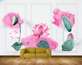 Avikalp MWZ0539 Pink Flowers Leaves HD Wallpaper
