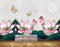 Avikalp MWZ0565 Pink White Flowers Butterflies Moon HD Wallpaper