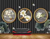 Avikalp MWZ0573 White Flowers Leaves Birds HD Wallpaper