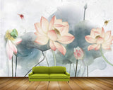Avikalp MWZ0576 Pink Flowers Flies 3D HD Wallpaper
