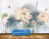 Avikalp MWZ0576 Pink Flowers Flies 3D HD Wallpaper
