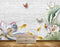 Avikalp MWZ0578 White Pink Flowers Butterflies Fishes Leaves HD Wallpaper