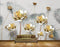 Avikalp MWZ0582 White Golden Flowers HD Wallpaper