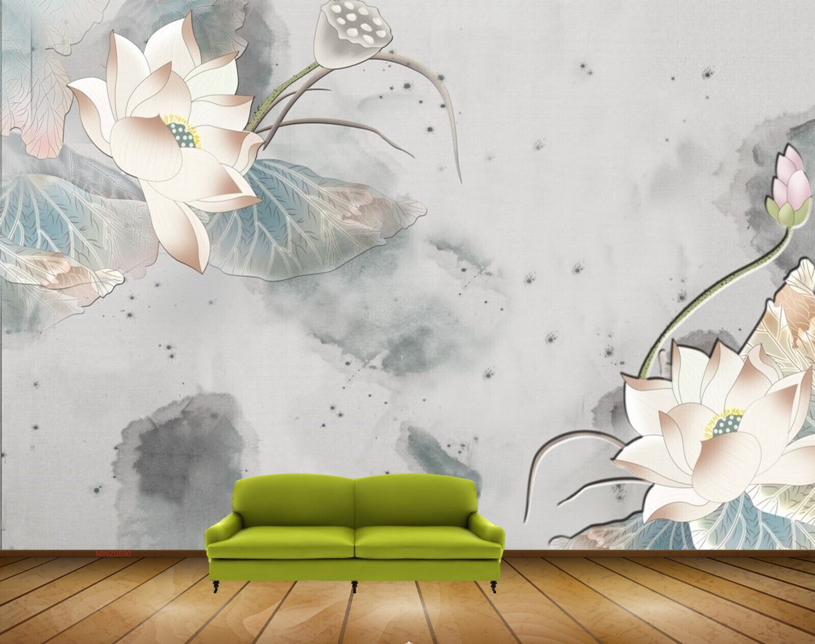 Avikalp MWZ0590 White Flowers 3D HD Wallpaper