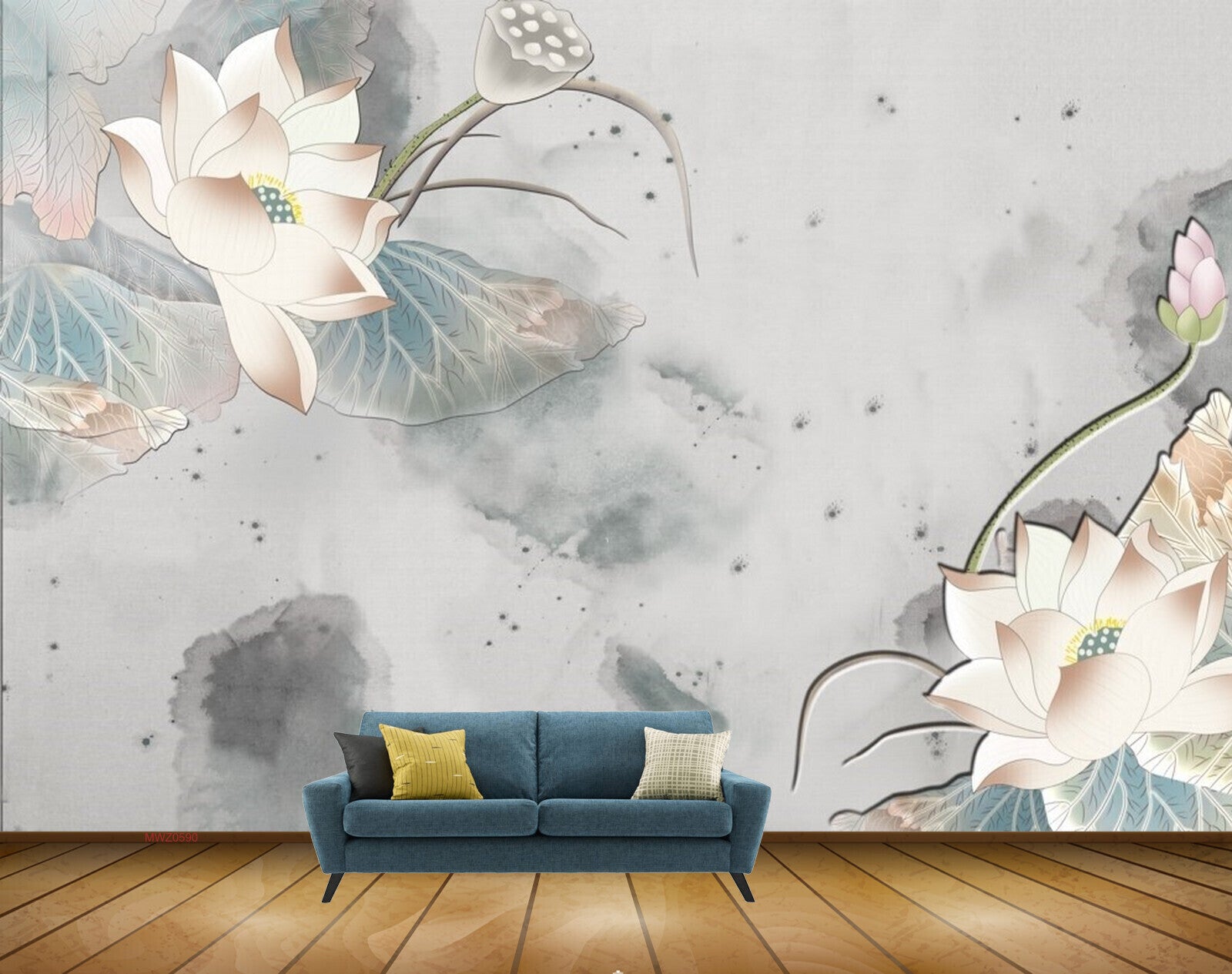 Avikalp MWZ0590 White Flowers 3D HD Wallpaper