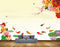 Avikalp MWZ0597 Pink Red Orange Flowers Fishes Butterflies HD Wallpaper