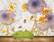 Avikalp MWZ0599 Golden Flower Purple Leaves Fishes HD Wallpaper