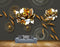 Avikalp MWZ0610 Golden Flowers Fishes HD Wallpaper