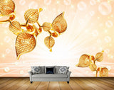 Avikalp MWZ0624 Golden Leaves 3D HD Wallpaper