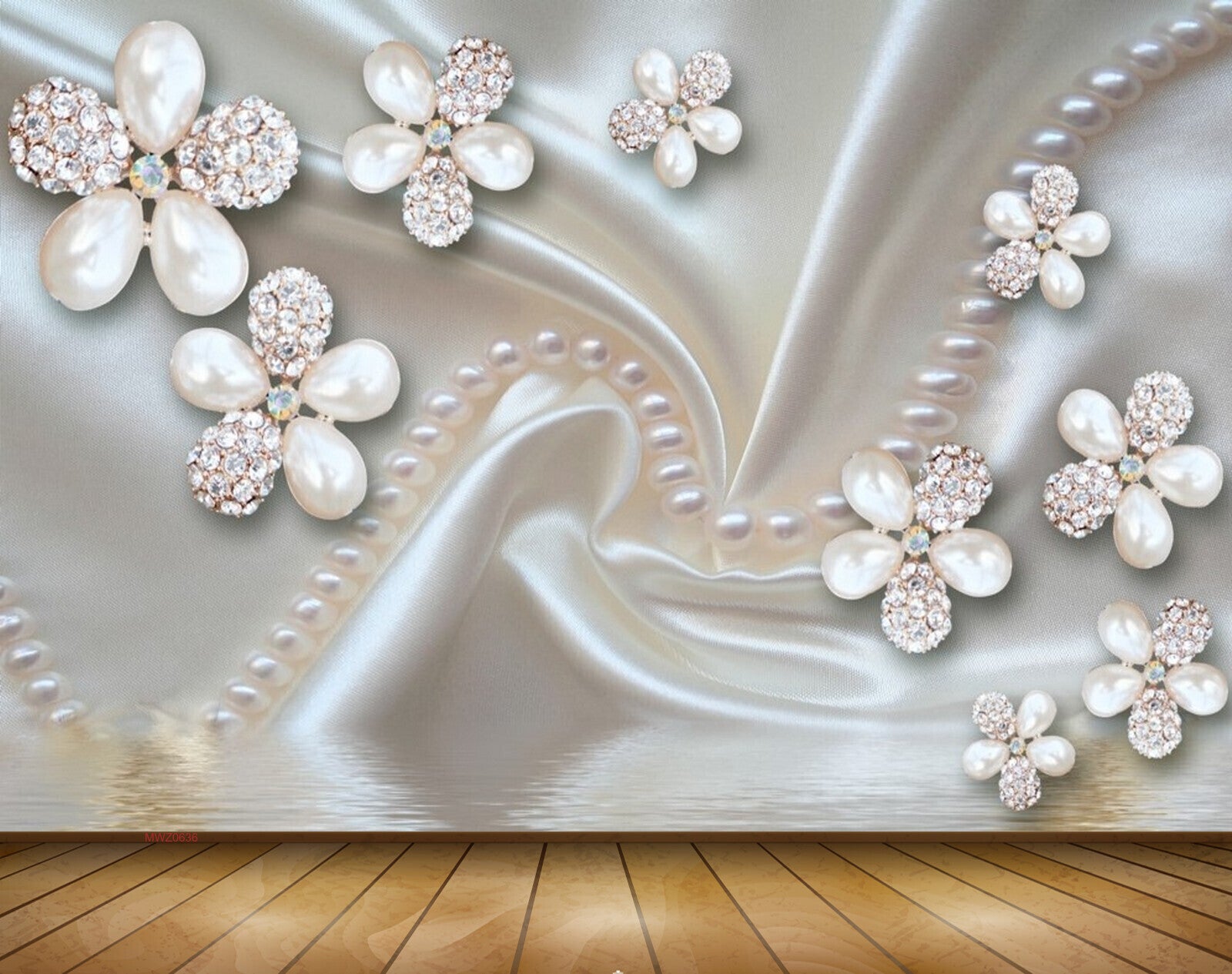 Avikalp MWZ0636 White Flowers 3D HD Wallpaper