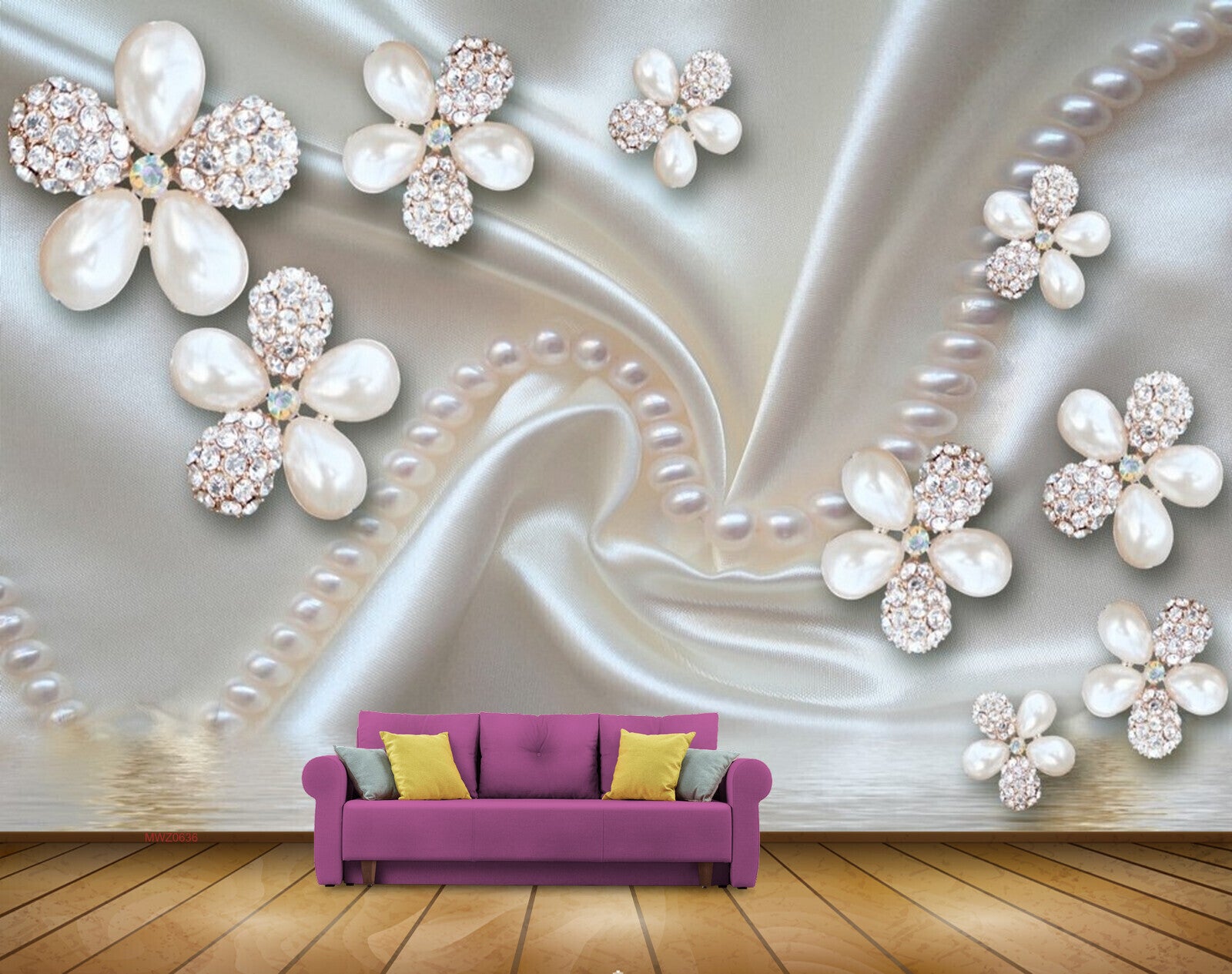 Avikalp MWZ0636 White Flowers 3D HD Wallpaper