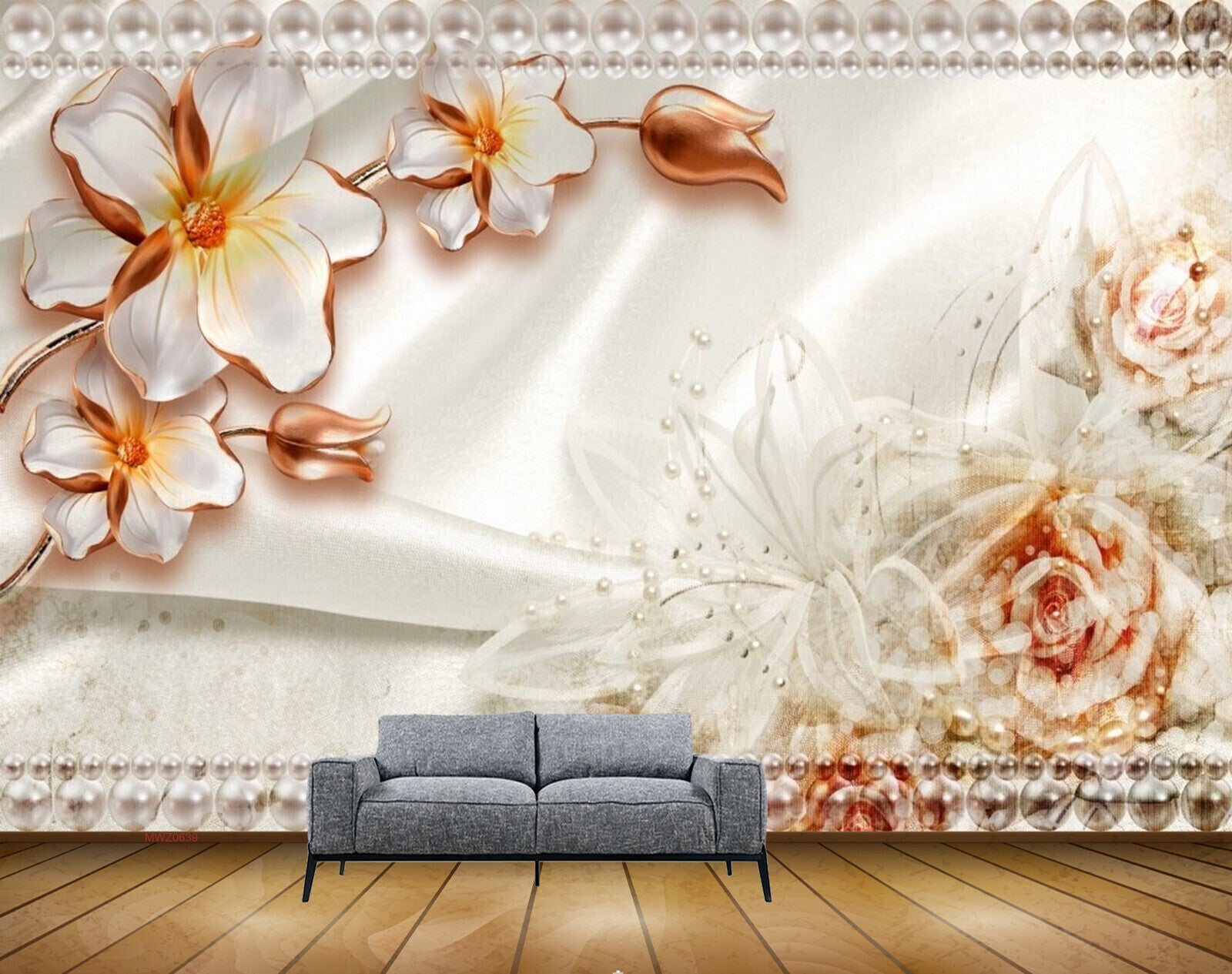 Avikalp MWZ0639 White Orange Roses Flowers HD Wallpaper