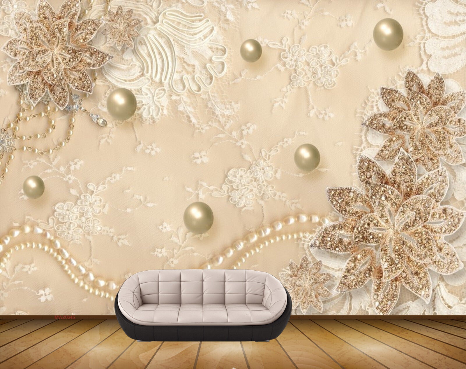 Avikalp MWZ0645 Golden Flowers HD Wallpaper