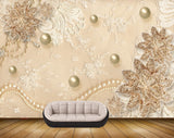 Avikalp MWZ0645 Golden Flowers HD Wallpaper